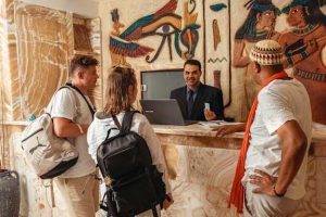 Enregistrement a l hotel au Caire