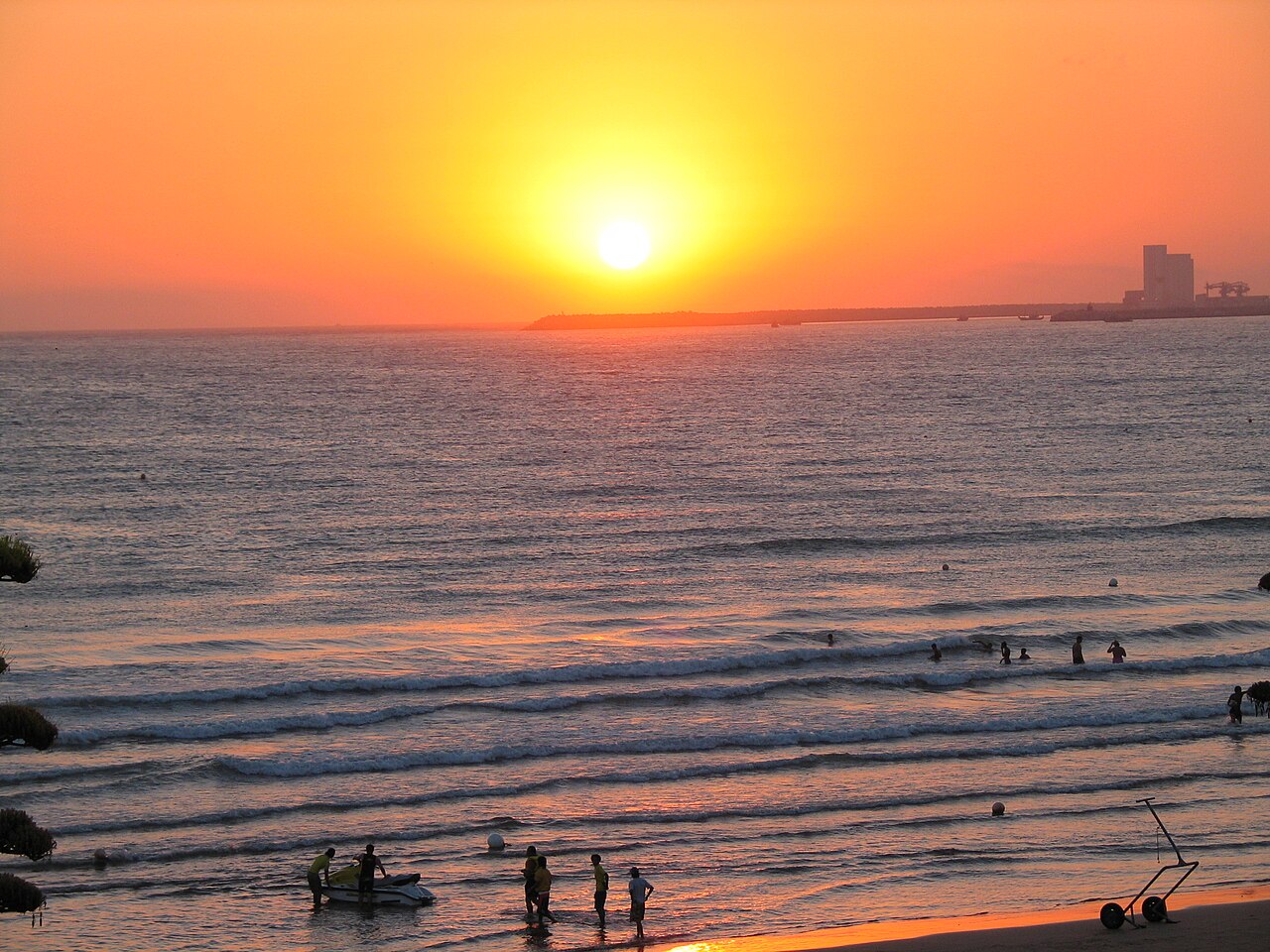 Coucher de soleil sur l Atlantique a Agadir