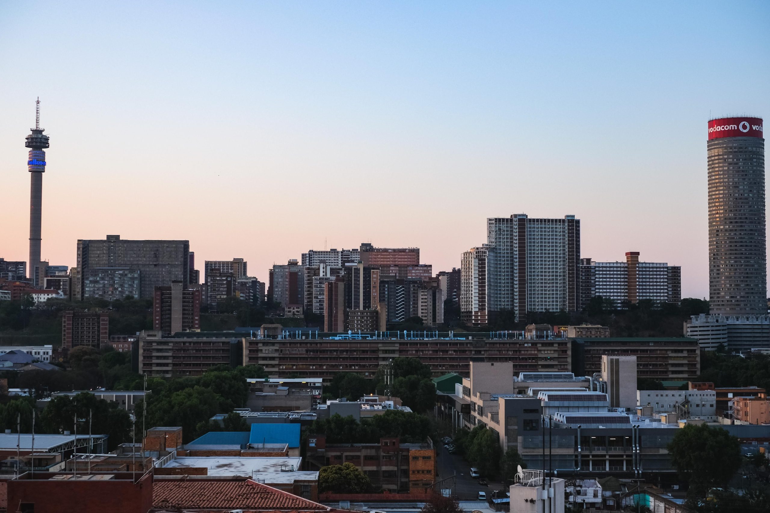 Vue generale du centre-ville de Johannesburg
