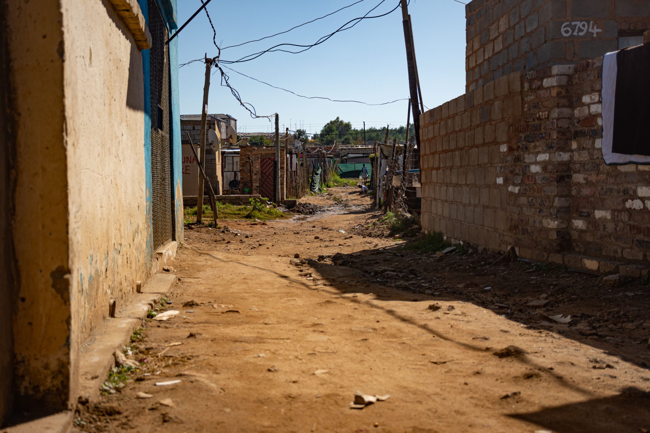 Rue d un quartier populaire de Johannesburg pres de Soweto